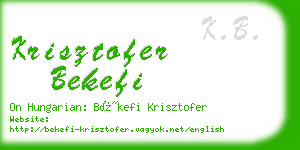 krisztofer bekefi business card